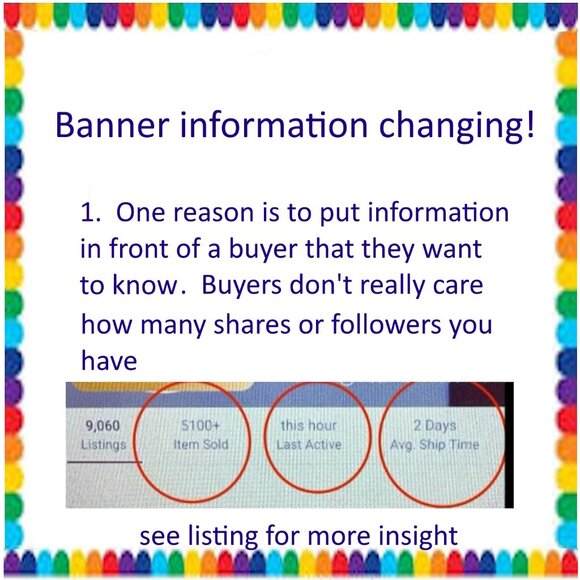 Banner Information on Sellers Page is Changing - Picture 1 of 3